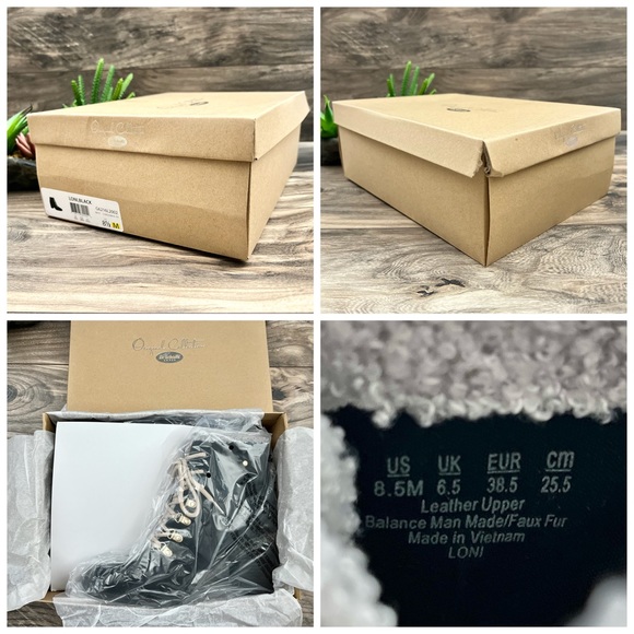 NIB Dr Scholls Loni Lace Up Combat Boots Bootie Heeled Black Suede - Picture 12 of 13